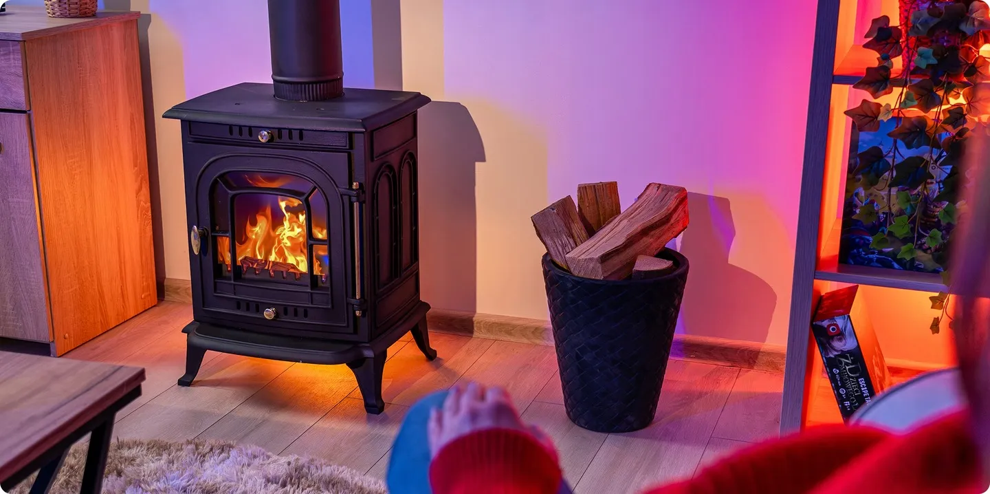 Piec na drewno wolnostojący 7kW koza kominek