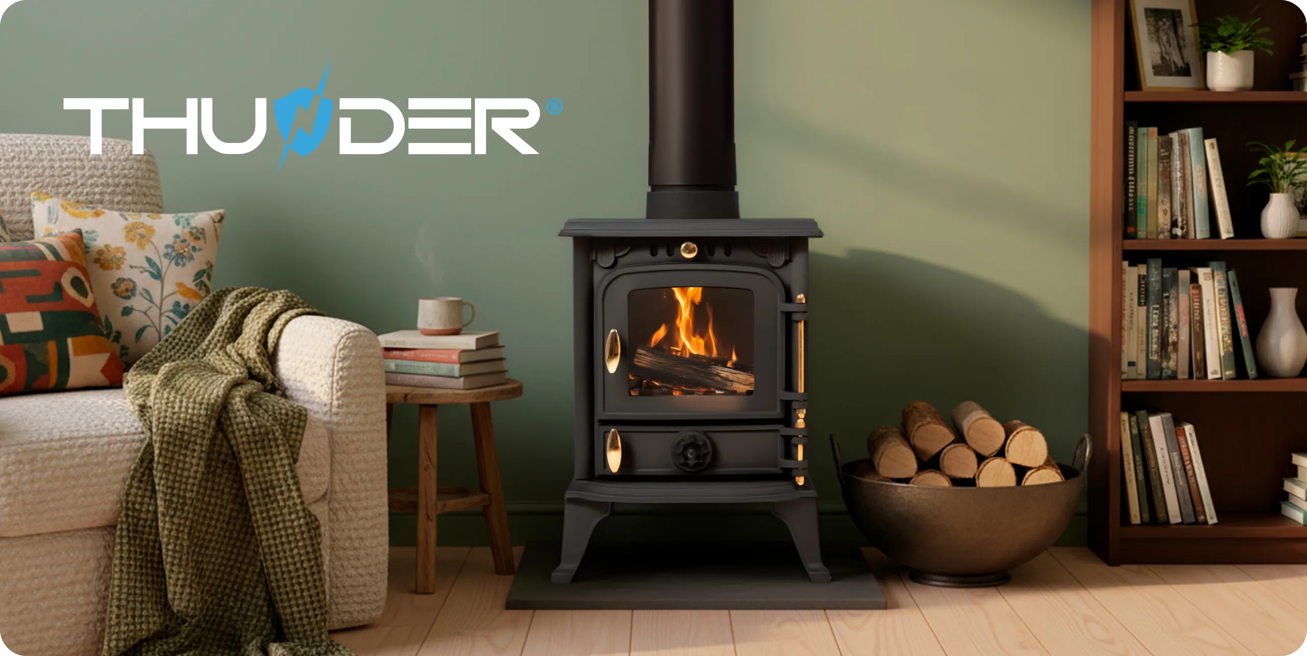 Piec na drewno wolnostojący 7kW koza kominek