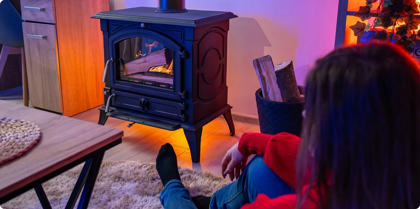 Piec na drewno wolnostojący 7kW koza kominek