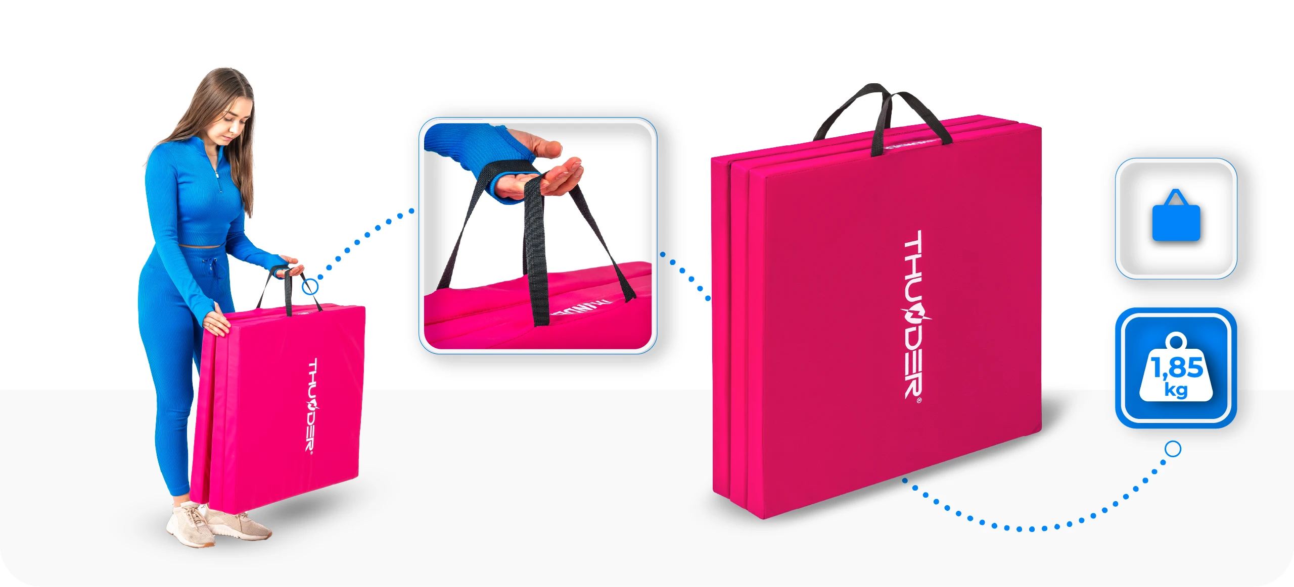 Uchwyty transportowe materaca MG-02-PINK