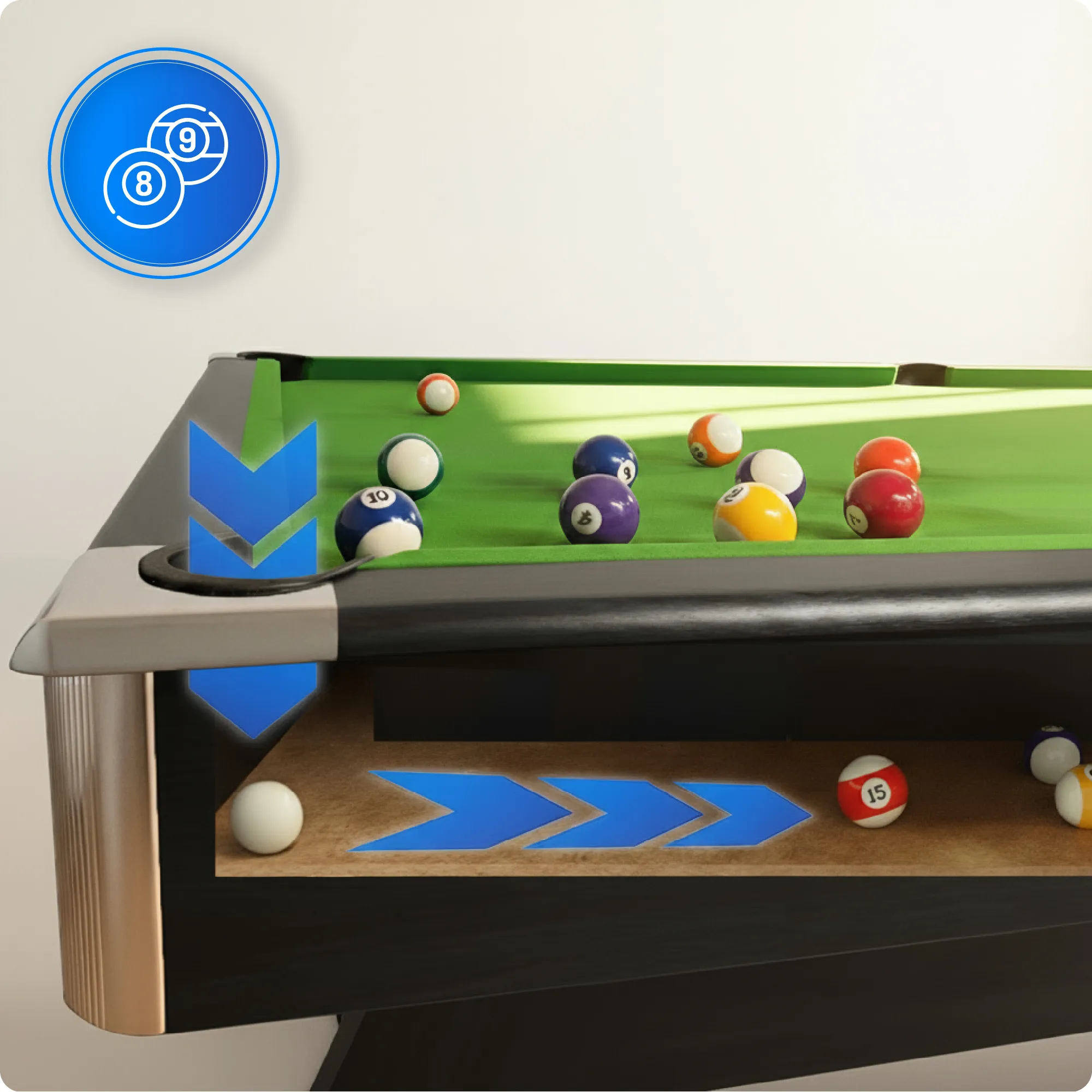 Zestaw stołu bilardowego BOLD-BLACK-8FT