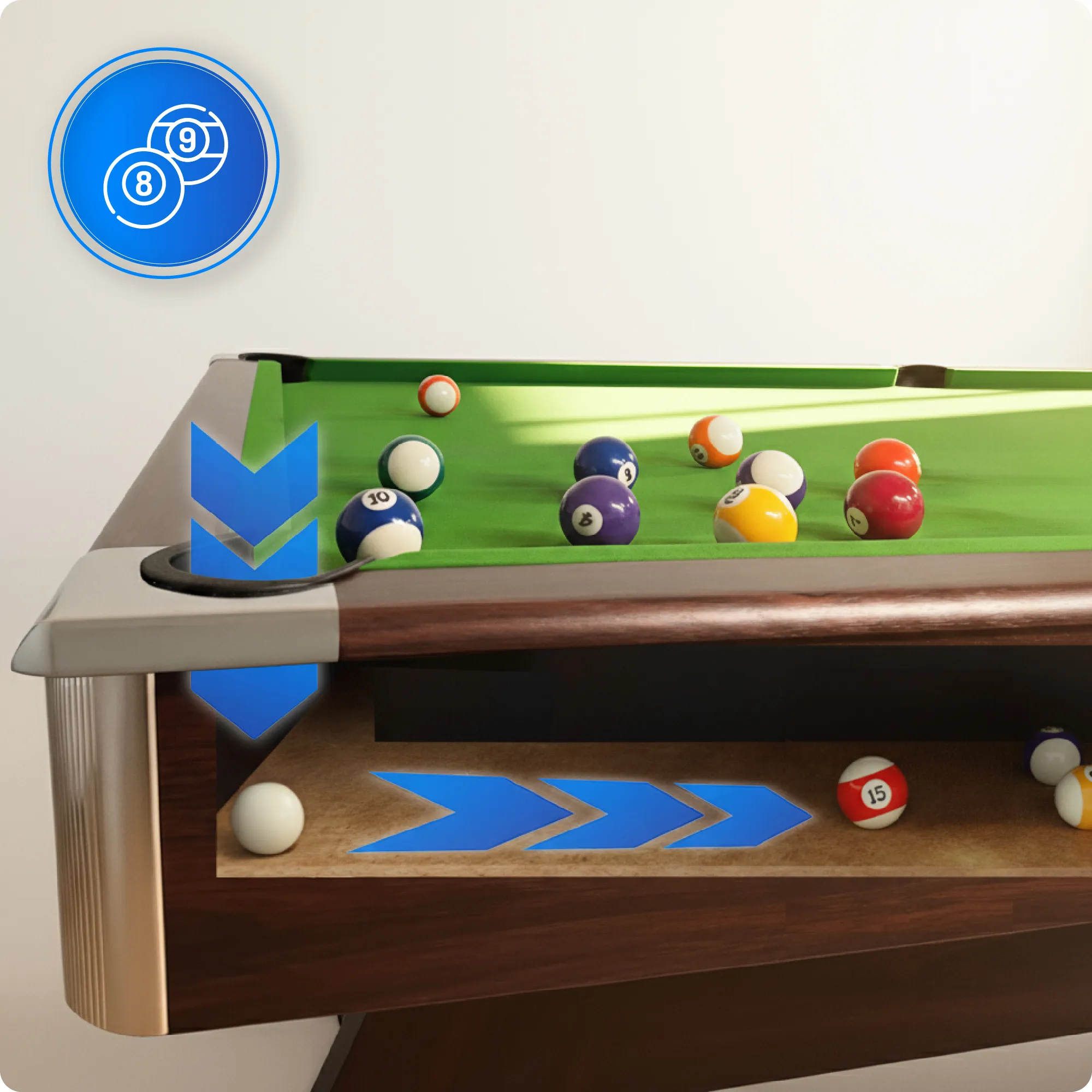 Zestaw stołu bilardowego BOLD-BLACK-8FT