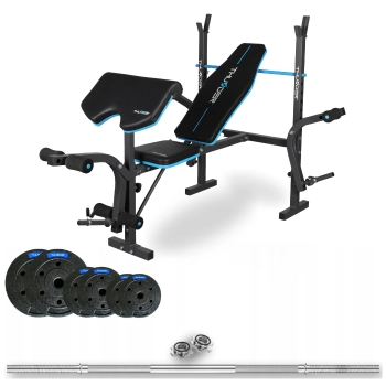 Bodybuilding set with bench VIGOR-A 50 KG and 220 cm bar by THUNDER