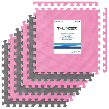 Pink and grey exercise puzzles THUNDER 60x60cm