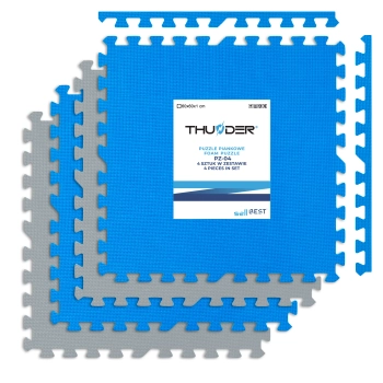 Blue and grey exercise puzzles THUNDER 60x60x2cm