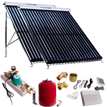 Solar System kit with two 20-tube vacuum collectors – excluding solar cable and tank