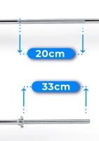 Straight screw bar THUNDER 180 cm 30 mm