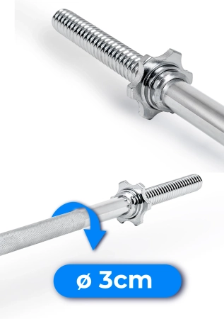 Straight screw bar THUNDER 120 cm 30 mm