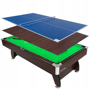 Stół bilardowy THUNDER z nakładką ping pong/jadalna 7FT - BOLD-BROWN