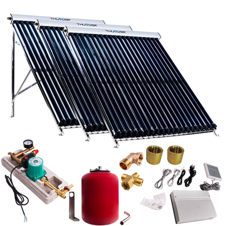 Solar System kit with three 20-tube vacuum collectors – excluding solar cable and tank