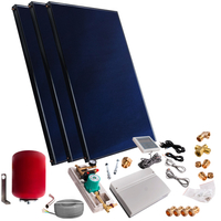 Solar kit with three 2m² flat plate solar collectors without solar cable and without tank