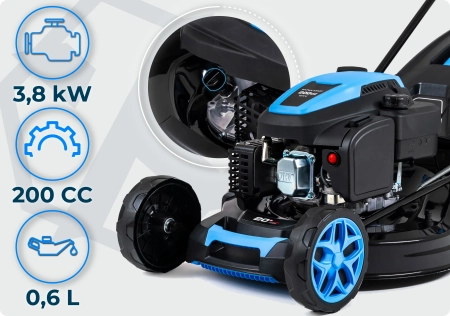Hexwelt petrol lawnmower HW-KS-200 51cm 3,8kW with drive