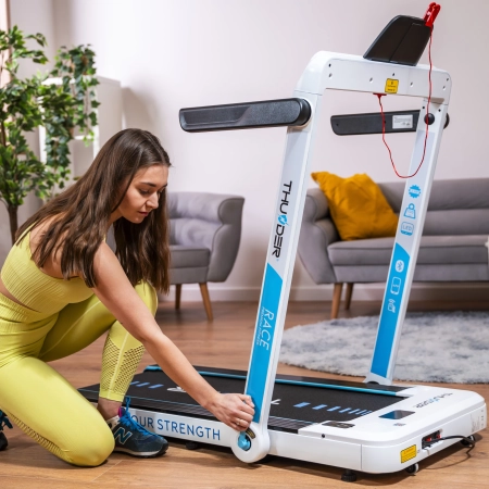 THUNDER RACE-WHITE electric treadmill