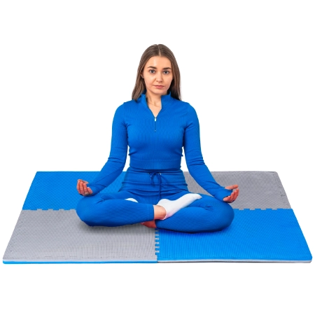 Blue and grey exercise puzzles THUNDER 60x60x2cm