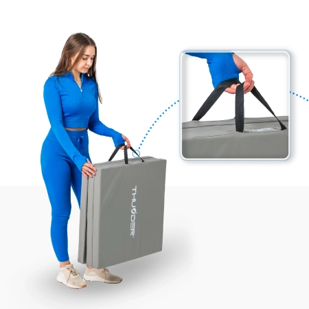 Mata gimnastyczna szara 180x60x5 THUNDER