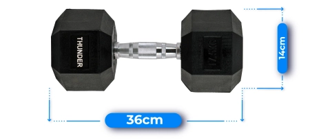 Hantla hexagonalna 17,5 kg THUNDER
