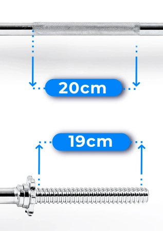Straight screw bar THUNDER 120 cm 30 mm