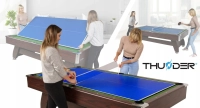 Stół bilardowy THUNDER z nakładką cymbergaj/ping pong 9FT - BOLD-BROWN
