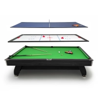 THUNDER billiard table with cymbergay/ping pong overlay 9FT - BOLD-BLACK