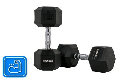 Hantla hexagonalna 17,5 kg THUNDER
