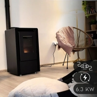Piec na pellet LEYLA BLACK 6,3 kW