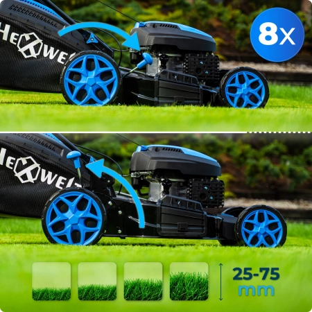 Hexwelt petrol lawnmower HW-KS-200 51cm 3,8kW with drive