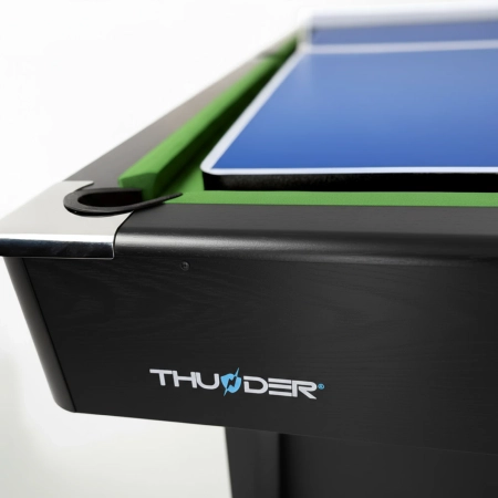 THUNDER billiard table with cymbergay/ping pong overlay 9FT - BOLD-BLACK