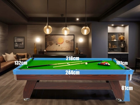 Stół bilardowy THUNDER z nakładką cymbergaj/ping pong 8FT - BOLD-BROWN