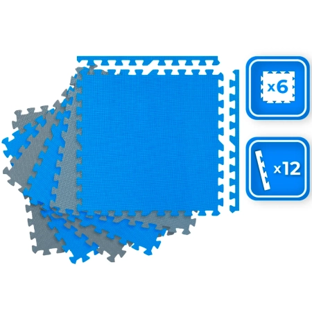 Blue and grey exercise puzzles THUNDER 60x60x1cm
