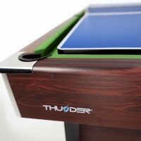 THUNDER billiard table with cymbergay/ping pong overlay 9FT - BOLD-BROWN