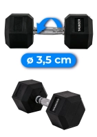 Hexagonal dumbbell THUNDER 15 kg