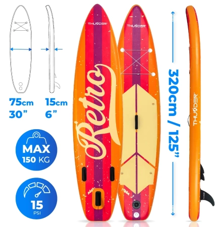 DESKA SUP 320CM THUNDER RETRO - OUTLET STAN DOBRY 