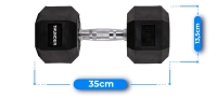 Hexagonal dumbbell THUNDER 15 kg