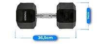 Hexagonal dumbbell THUNDER 20 kg