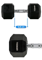 Hexagonal dumbbell THUNDER 17,5 kg
