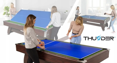 Stół bilardowy THUNDER z nakładką cymbergaj/ping pong 9FT - BOLD-BROWN