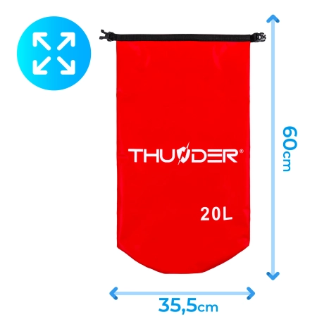Geantă impermeabilă 20 L THUNDER roșu