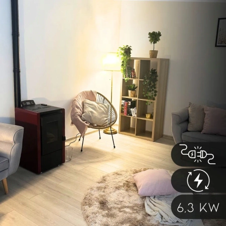 Piec na pellet LEYLA RED 6,3 kW