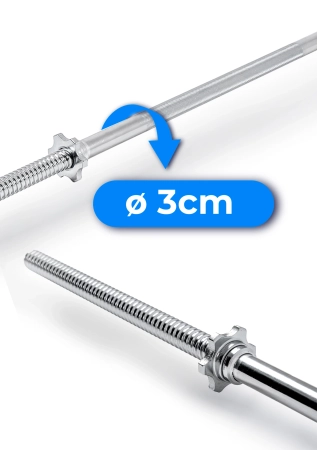 Straight screw bar THUNDER 180 cm 30 mm