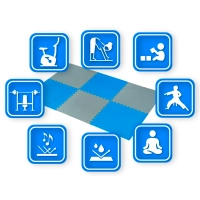 Blue and grey exercise puzzles THUNDER 60x60x1cm