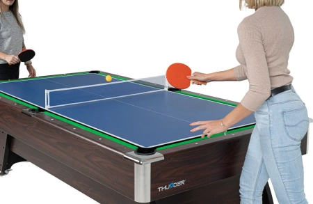 Stół bilardowy THUNDER z nakładką cymbergaj/ping pong 9FT - BOLD-BROWN