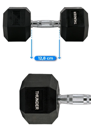 Hantla hexagonalna 17,5 kg THUNDER