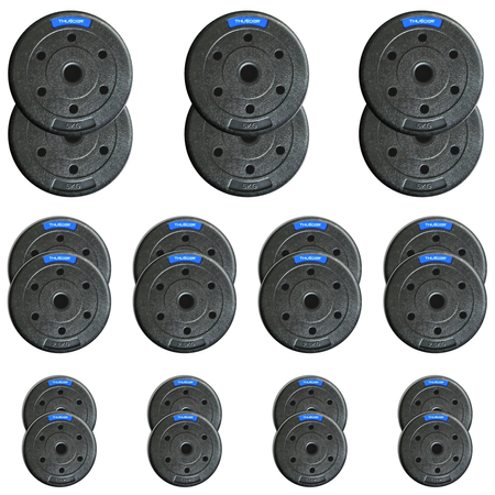 Zestaw obciążeń bitumicznych marki THUNDER 6x 5 kg + 8x 2,5 kg + 8x 1,25 kg