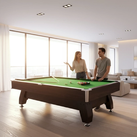 THUNDER pool table with cymbergay/ping pong overlay 8FT - BOLD-BROWN