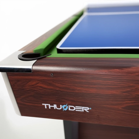 THUNDER billiard table with cymbergay/ping pong overlay 9FT - BOLD-BROWN