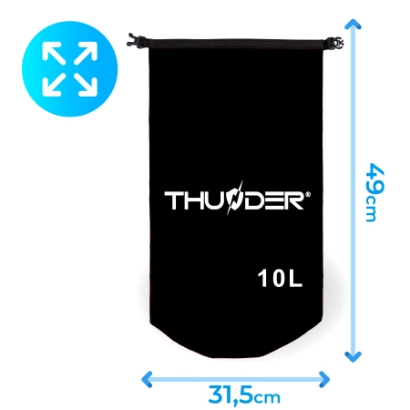 Geantă impermeabilă 10 L THUNDER negru