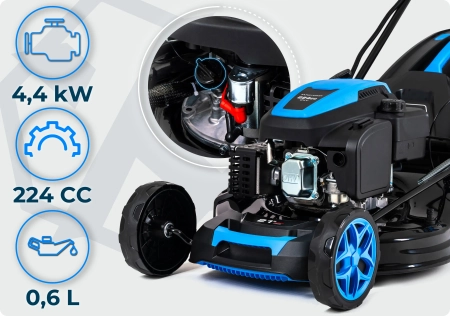 Hexwelt petrol lawnmower HW-KS-224 53cm 4,4kW with drive