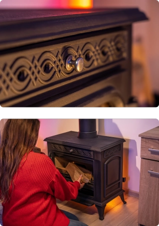 HELIOS 10 kW cast iron wood stove