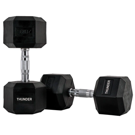 Hexagonal dumbbell THUNDER 20 kg