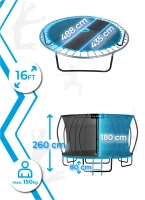 Trampolina THUNDER INSIDE ULTRA 16FT (488 cm) BLUE